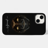 Étui iPhone Case-Mate Libra zodiaque noir et or (Verso (horizontal))