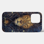 Étui iPhone Case-Mate Lion zodiaque noir et or (Verso (horizontal))