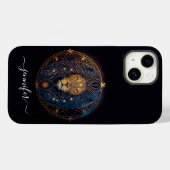 Étui iPhone Case-Mate Lion zodiaque noir et or (Verso (horizontal))