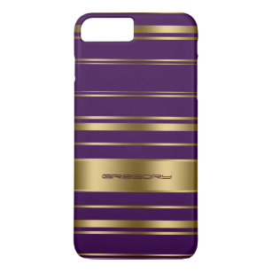 Etui iPhone Case-Mate Motif Monogramme Gold & Purple Stripes