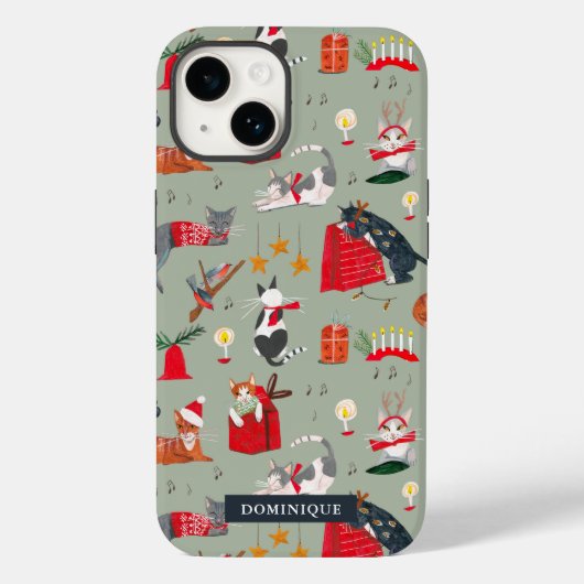Étui iPhone Case-Mate Noël rétro chats mignons (Verso)