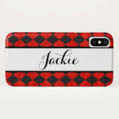 Étui iPhone Case-Mate rouge et noir (Dos (Horizontal))