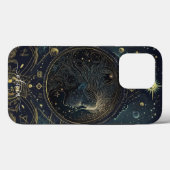 Étui iPhone Case-Mate Vierge zodiaque noir et or (Verso (horizontal))