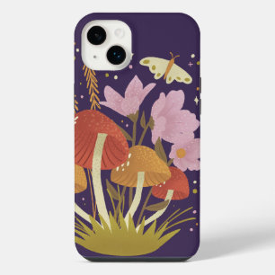 Étui iPhone champignon forêt violette