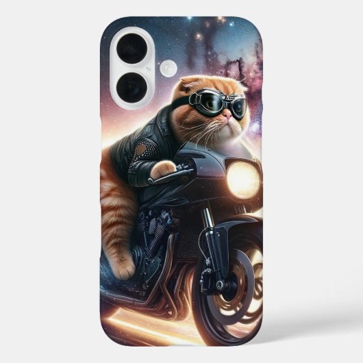 ÉTUI IPHONE CHAT SUR MOTOCYCLETTE (Verso)