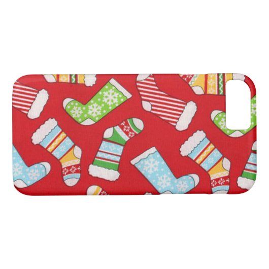 Étui iPhone Chaussettes de Noël (Dos (Horizontal))