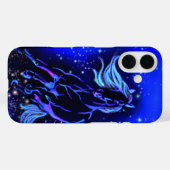 Étui iPhone Cheval courant bleu Nuit étoilée (Verso (horizontal))