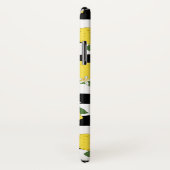 Étui iPhone Citron Citrus Rayures Noires Jaune (Dos/Droite)