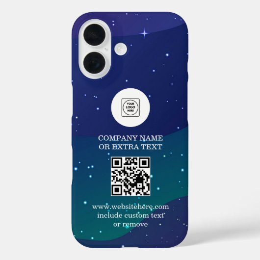 Étui iphone code QR du logo d'entreprise à dégradé (Verso)