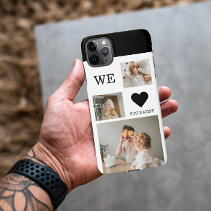 Coque iPhone Collage tendance Photo & We Love You Daddy Cadeau