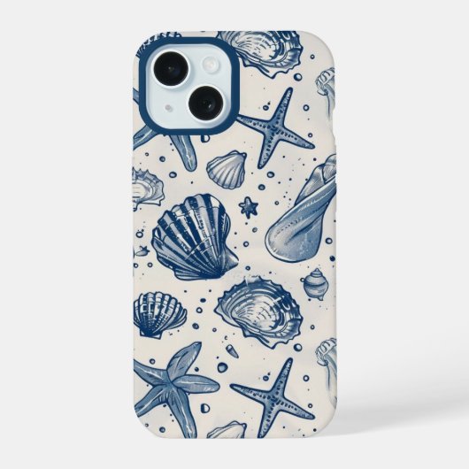 Étui Iphone Coquille d'Océan Bleu Nautical Esthéti (Verso)