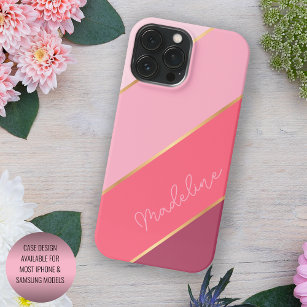 Etui iPhone 13 Pro Max Corail personnalisé Rouge Pastel Blush Rose Art Gr
