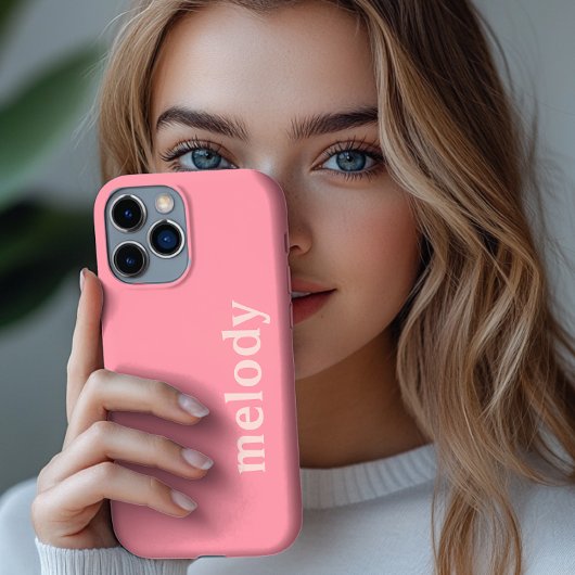 Étui iPhone couleur rose moderne