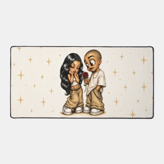 Étui iPhone Couple Amour Chicano Mignon Rose Rose (Recto)