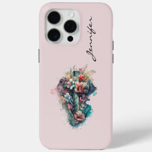 Étui iPhone Croix Chrétienne Colorée Personnalisée