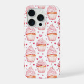 Étui iPhone Cupcakes Roses & Cœurs Mignon Sucré (Verso)