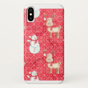 Étui iPhone de Noël bonhomme de neige et renne amu
