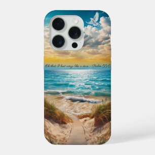 Étui iPhone de plage estivale avec le Psaume 55:6