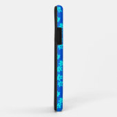 Étui iPhone de style Batik - Nuances de bleu (Dos/Droite)