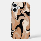 Étui iPhone Design Marbre Noir Et Marron (Verso)