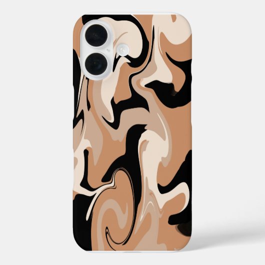 Étui iPhone Design Marbre Noir Et Marron (Verso)