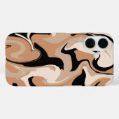 Étui iPhone Design Marbre Noir Et Marron (Verso (horizontal))
