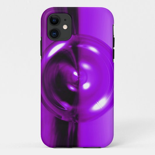 Étui iPhone Disque Abstrait 3D Violet (Dos)
