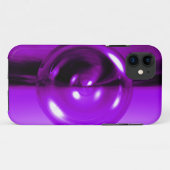 Étui iPhone Disque Abstrait 3D Violet (Dos (Horizontal))