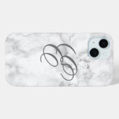 Étui iPhone en marbre avec initiale (Verso (horizontal))