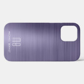 Étui iPhone en métal violet monogrammé Case-Mate (Verso (horizontal))