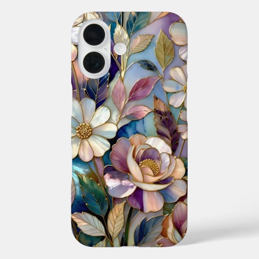 Étui iPhone en verre coloré Fleur violette (Verso)