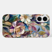 Étui iPhone en verre coloré Fleur violette (Verso (horizontal))