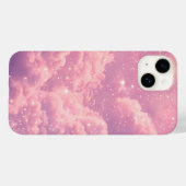 Étui iPhone esthétique nuage rose, design ciel de (Verso (horizontal))