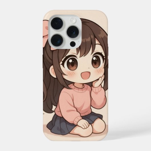 Étui iPhone Fille Mignonne Kawaii (Verso)