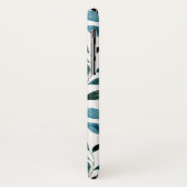 Étui iPhone fleur feuille Boho Monogramme (Dos/Gauche)