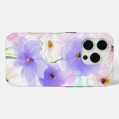 Étui iPhone Fleurs Aquarelle Pastel (Verso (horizontal))