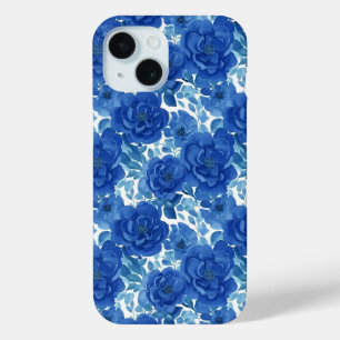 Étui iPhone Fleurs Bleues Élégant