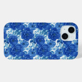 Étui iPhone Fleurs Bleues Élégant (Verso (horizontal))
