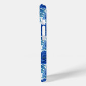 Étui iPhone Fleurs Bleues Élégant (Verso / Gauche)