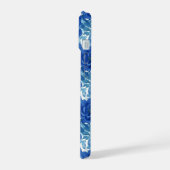 Étui iPhone Fleurs Bleues Élégant (Côté gauche)