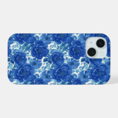 Étui iPhone Fleurs Bleues Élégant (Verso Horizontal)