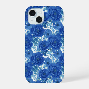 Étui iPhone Fleurs Bleues Élégant
