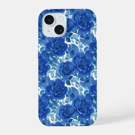 Étui iPhone Fleurs Bleues Élégant (Verso)