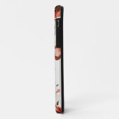 Étui iPhone Fleurs Bourgogne Rose (Dos/Gauche)