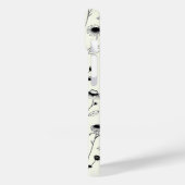 Étui iPhone Fleurs Crème et Ligne Noire (Verso / Gauche)