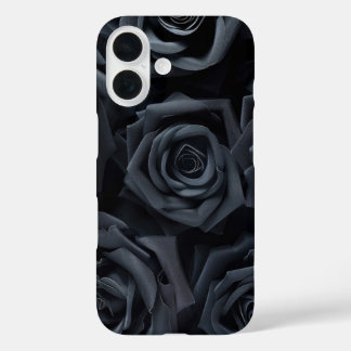 Étui iPhone Fleurs de Roses Noires Élégantes