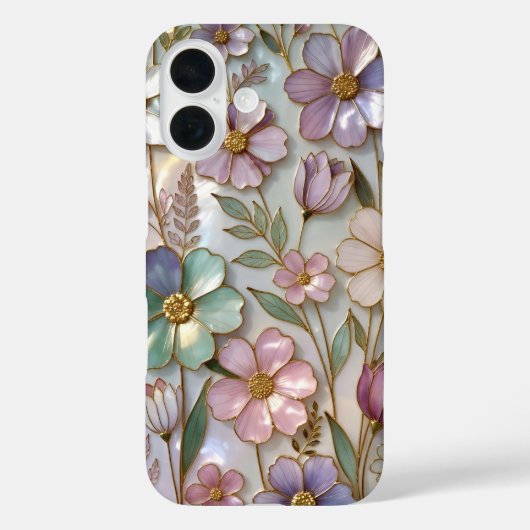 Étui iPhone Fleurs Douces Design Floral Pastel (Verso)