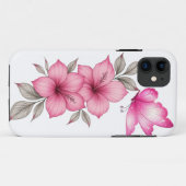 étui iphone fleurs roses (Dos (Horizontal))