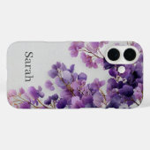 Étui iPhone Fleurs Violettes (Verso (horizontal))