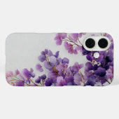 Étui iPhone Fleurs Violettes (Verso (horizontal))